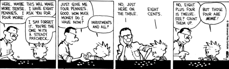 Calvin and Hobbes maths cartoon